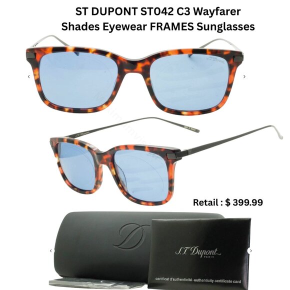 New ST DUPONT ST042 C3 Wayfarer Shades Eyewear FRAMES Sunglasses - Picture 1 of 2